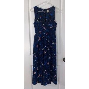 Anthropologie "Seen Worn Kept" Blue‎ Floral V Neck Floral Wide Leg Jumpsuit - 4
